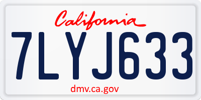 CA license plate 7LYJ633