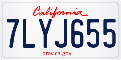 CA license plate 7LYJ655
