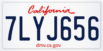 CA license plate 7LYJ656