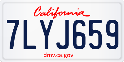 CA license plate 7LYJ659