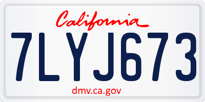 CA license plate 7LYJ673