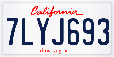 CA license plate 7LYJ693