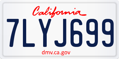 CA license plate 7LYJ699