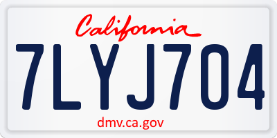 CA license plate 7LYJ704