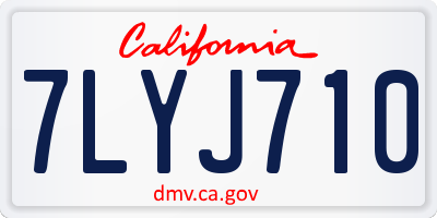 CA license plate 7LYJ710