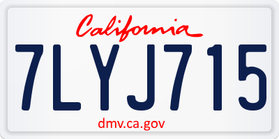 CA license plate 7LYJ715