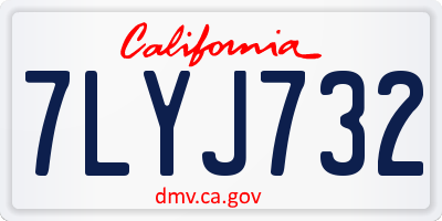 CA license plate 7LYJ732