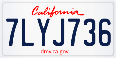CA license plate 7LYJ736