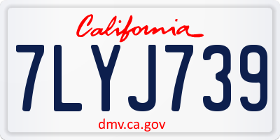 CA license plate 7LYJ739