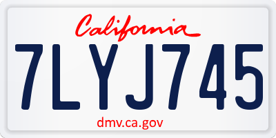 CA license plate 7LYJ745