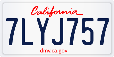 CA license plate 7LYJ757