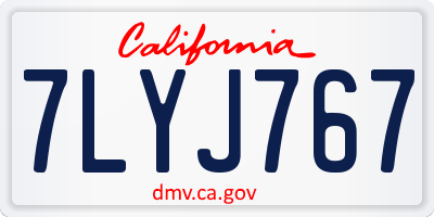 CA license plate 7LYJ767