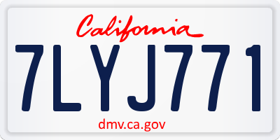 CA license plate 7LYJ771