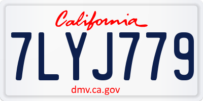 CA license plate 7LYJ779