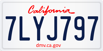 CA license plate 7LYJ797