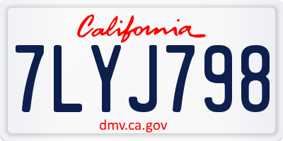 CA license plate 7LYJ798