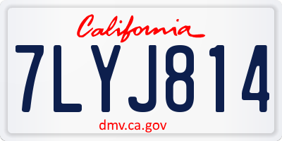 CA license plate 7LYJ814