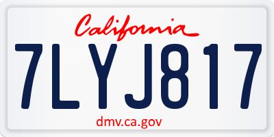 CA license plate 7LYJ817