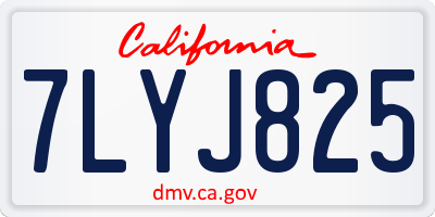 CA license plate 7LYJ825