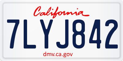 CA license plate 7LYJ842