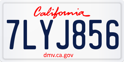 CA license plate 7LYJ856