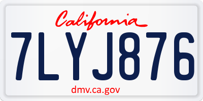 CA license plate 7LYJ876