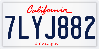 CA license plate 7LYJ882