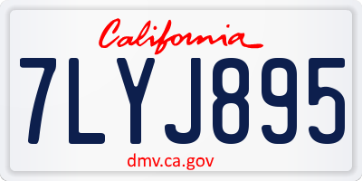CA license plate 7LYJ895