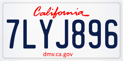 CA license plate 7LYJ896