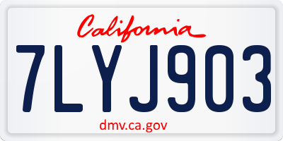 CA license plate 7LYJ903