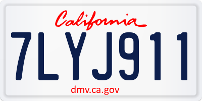 CA license plate 7LYJ911