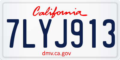 CA license plate 7LYJ913
