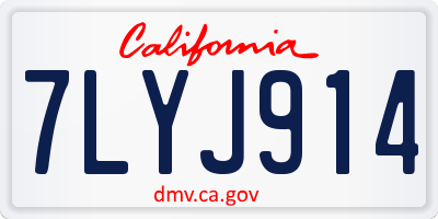 CA license plate 7LYJ914