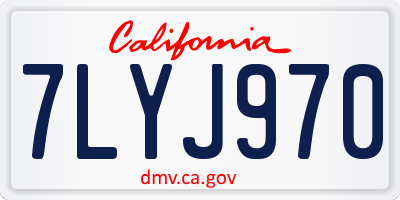 CA license plate 7LYJ970