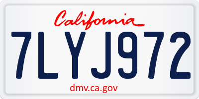 CA license plate 7LYJ972