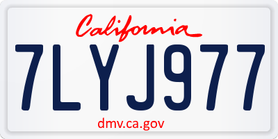 CA license plate 7LYJ977