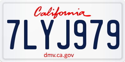 CA license plate 7LYJ979