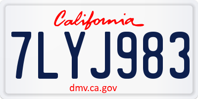 CA license plate 7LYJ983