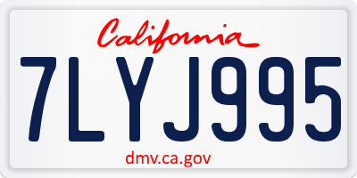 CA license plate 7LYJ995