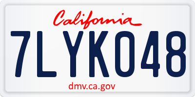 CA license plate 7LYK048