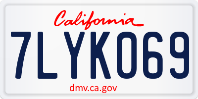 CA license plate 7LYK069