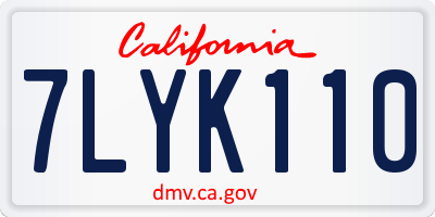 CA license plate 7LYK110