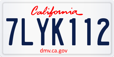CA license plate 7LYK112