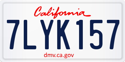 CA license plate 7LYK157
