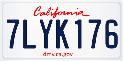 CA license plate 7LYK176