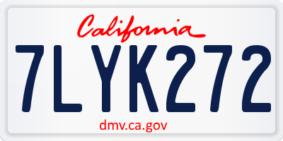 CA license plate 7LYK272
