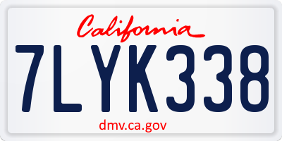 CA license plate 7LYK338
