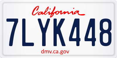 CA license plate 7LYK448