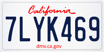 CA license plate 7LYK469