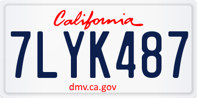 CA license plate 7LYK487